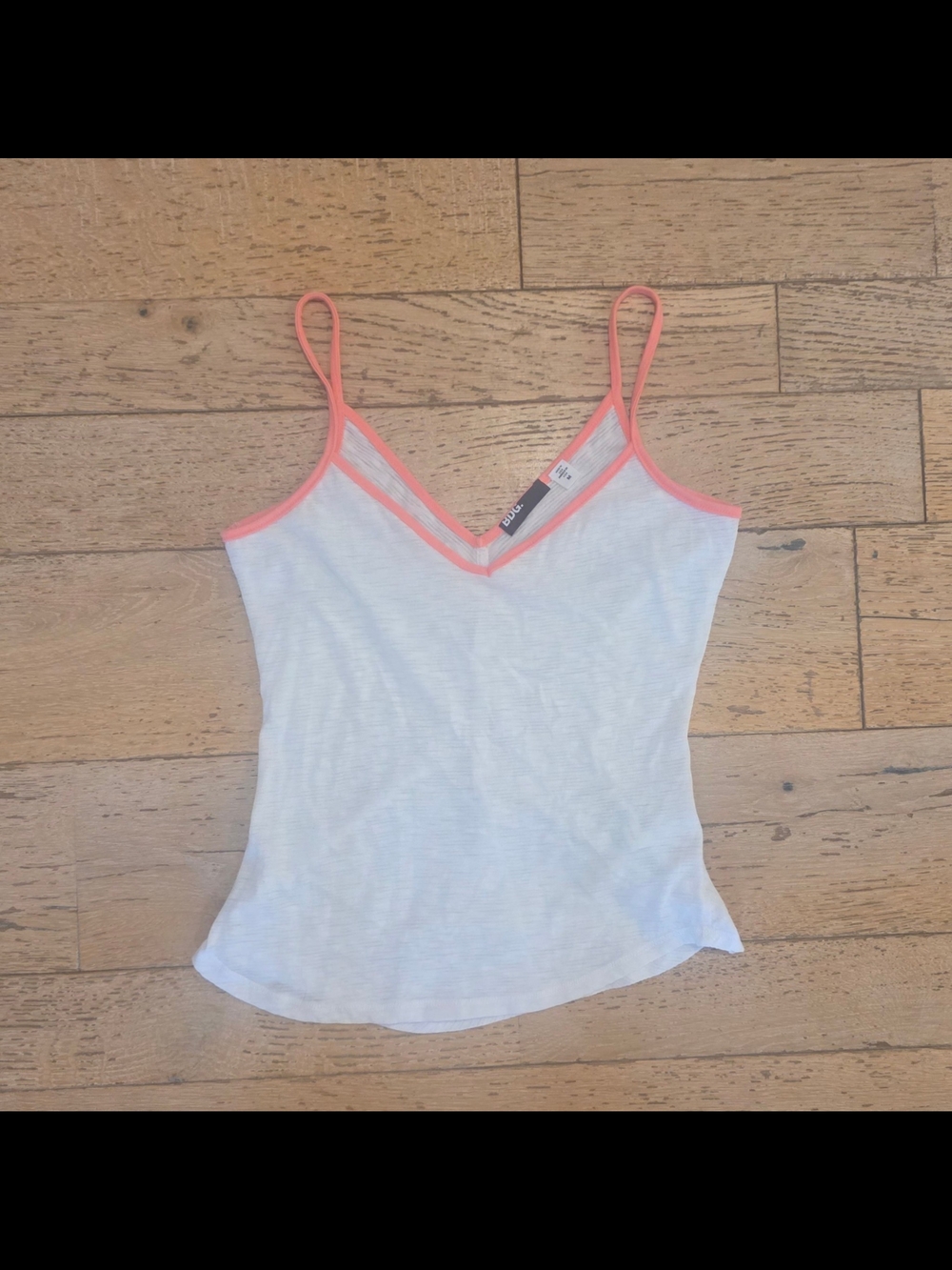 y2k 2000's Vintage BDG White  Tank with Hot Pink Trim USA Made coquette